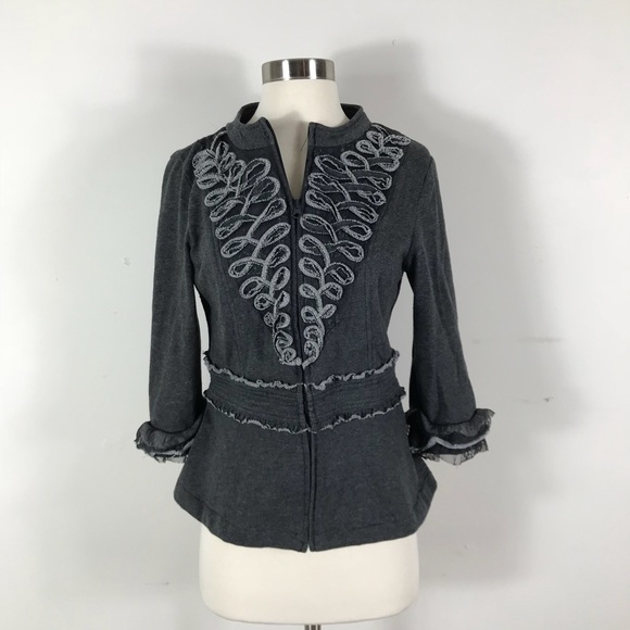 Nick & Mo Sweaters - Anthropologie/Nick & Mo Front Zip Grey Sweater